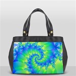 Colorful Blue and Green Spiral Fractal  Oversize Office Handbag