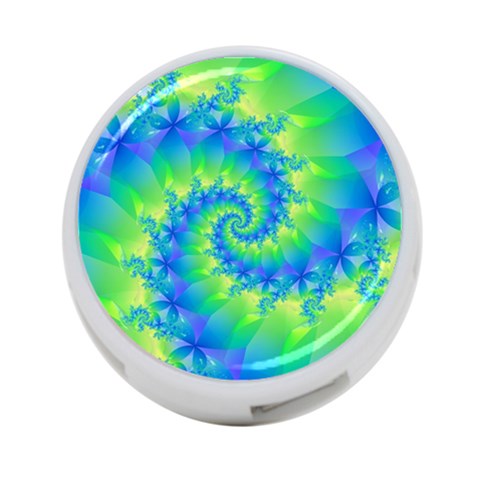 Colorful Blue and Green Spiral Fractal  4 Front