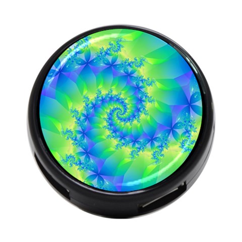 Colorful Blue and Green Spiral Fractal  4 Front