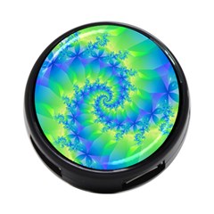 Colorful Blue and Green Spiral Fractal  4 Back