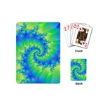 Colorful Blue and Green Spiral Fractal  Playing Cards (Mini)