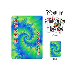 Colorful Blue and Green Spiral Fractal  Playing Cards 54 (Mini) from ArtsNow.com Front - Joker2