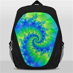 Colorful Blue and Green Spiral Fractal  Backpack Bag