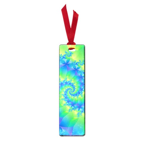 Colorful Blue and Green Spiral Fractal  Small Book Mark from ArtsNow.com Front