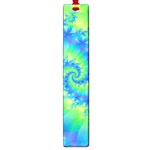 Colorful Blue and Green Spiral Fractal  Large Book Mark