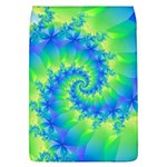 Colorful Blue and Green Spiral Fractal  Removable Flap Cover (L)