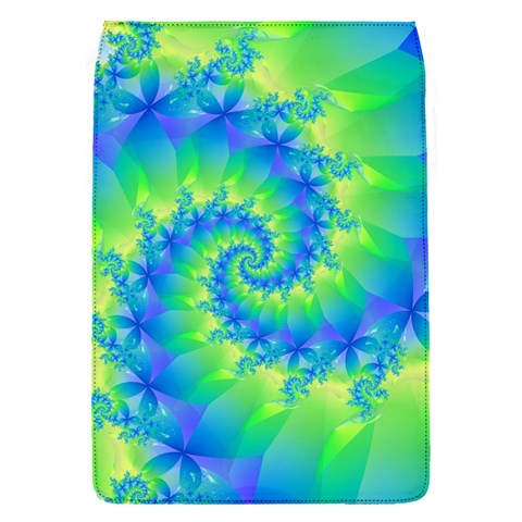 Colorful Blue and Green Spiral Fractal  Removable Flap Cover (S) from ArtsNow.com Front