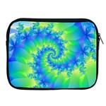 Colorful Blue and Green Spiral Fractal  Apple iPad 2/3/4 Zipper Case