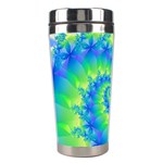 Colorful Blue and Green Spiral Fractal  Stainless Steel Travel Tumbler