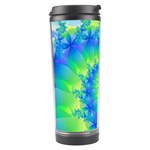 Colorful Blue and Green Spiral Fractal  Travel Tumbler