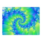 Colorful Blue and Green Spiral Fractal  Double Sided Flano Blanket (Mini)