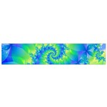 Colorful Blue and Green Spiral Fractal  Flano Scarf (Small)