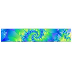 Colorful Blue and Green Spiral Fractal  Flano Scarf (Large) from ArtsNow.com Front