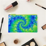 Colorful Blue and Green Spiral Fractal  Cosmetic Bag (XS)