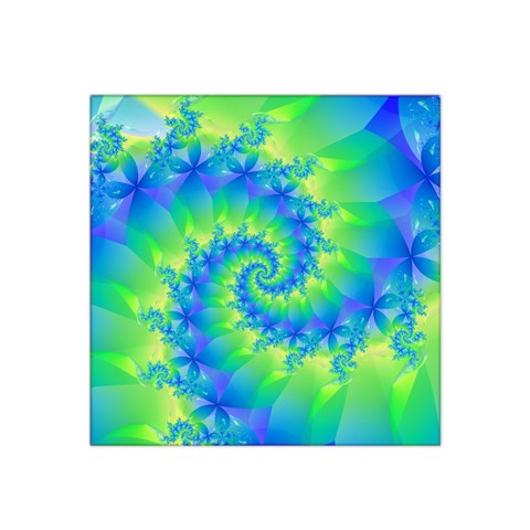 Colorful Blue and Green Spiral Fractal  Satin Bandana Scarf from ArtsNow.com Front