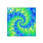 Colorful Blue and Green Spiral Fractal  Satin Bandana Scarf