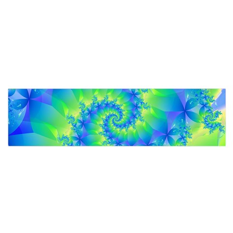 Colorful Blue and Green Spiral Fractal  Satin Scarf (Oblong) from ArtsNow.com Front