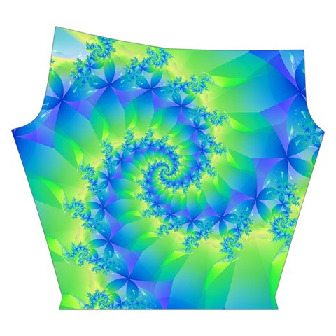 Colorful Blue and Green Spiral Fractal  Yoga Cropped Leggings from ArtsNow.com Right