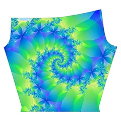 Colorful Blue and Green Spiral Fractal  Yoga Cropped Leggings from ArtsNow.com Left