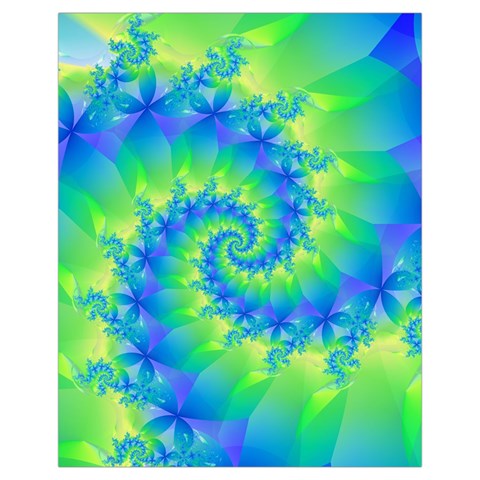 Colorful Blue and Green Spiral Fractal  Drawstring Pouch (XL) from ArtsNow.com Front