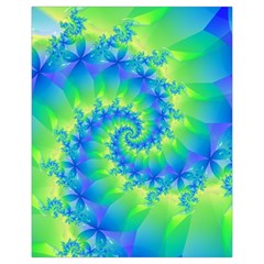 Colorful Blue and Green Spiral Fractal  Drawstring Pouch (XL) from ArtsNow.com Front