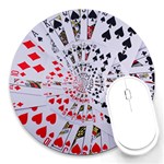 Poker Royal Flush All Suits Droste Spiral Round Mousepad