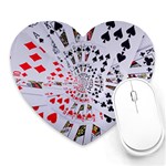 Poker Royal Flush All Suits Droste Spiral Heart Mousepad