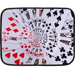 Poker Royal Flush All Suits Droste Spiral Double Sided Fleece Blanket (Mini)