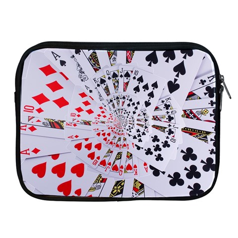 Poker Royal Flush All Suits Droste Spiral Apple iPad 2/3/4 Zipper Case from ArtsNow.com Front