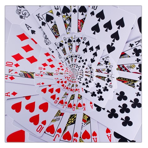 Poker Royal Flush All Suits Droste Spiral Large Satin Scarf (Square) from ArtsNow.com Front