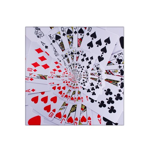 Poker Royal Flush All Suits Droste Spiral Satin Bandana Scarf from ArtsNow.com Front