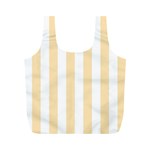 Vertical Stripes - White and Peach Orange Full Print Recycle Bag (M)