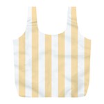 Vertical Stripes - White and Peach Orange Full Print Recycle Bag (L)