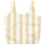 Vertical Stripes - White and Peach Orange Full Print Recycle Bag (XL)