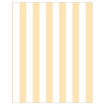 Vertical Stripes - White and Peach Orange Drawstring Bag (Small)