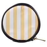 Vertical Stripes - White and Peach Orange Mini Makeup Bag