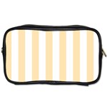 Vertical Stripes - White and Peach Orange Toiletries Bag (Two Sides)