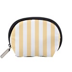 Vertical Stripes - White and Peach Orange Accessory Pouch (Small)