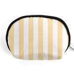 Vertical Stripes - White and Peach Orange Accessory Pouch (Medium)