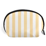 Vertical Stripes - White and Peach Orange Accessory Pouch (Large)