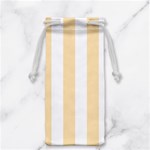 Vertical Stripes - White and Peach Orange Jewelry Bag