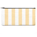 Vertical Stripes - White and Peach Orange Pencil Case