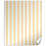 Vertical Stripes - White and Peach Orange Canvas 8  x 10 