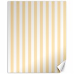 Vertical Stripes - White and Peach Orange Canvas 11  x 14 