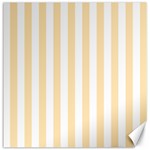 Vertical Stripes - White and Peach Orange Canvas 12  x 12 