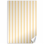 Vertical Stripes - White and Peach Orange Canvas 12  x 18 