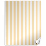 Vertical Stripes - White and Peach Orange Canvas 16  x 20 