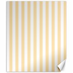 Vertical Stripes - White and Peach Orange Canvas 20  x 24 