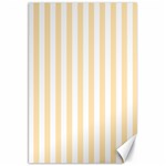 Vertical Stripes - White and Peach Orange Canvas 20  x 30 