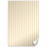 Vertical Stripes - White and Peach Orange Canvas 24  x 36 